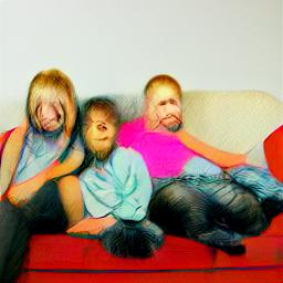 generated: three children on a couch #0